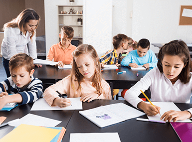 students doing schoolwork