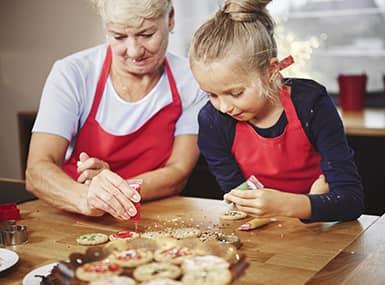 family getting ready to bake cookies